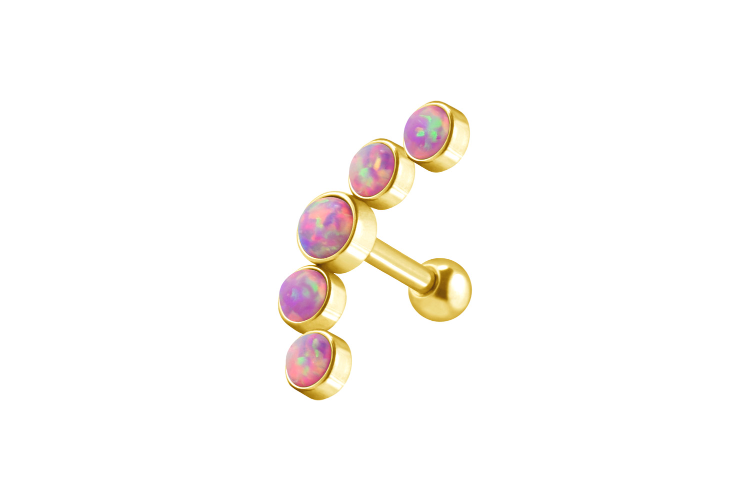 Chirurgenstahl Ohrpiercing 5 SYNTHETISCHE OPALE ++SALE++